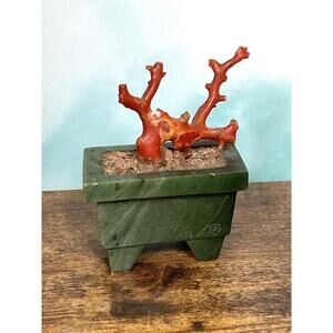 SCULPTURE OF CORAL BRANCHES in the Nephrite Planter Vintage